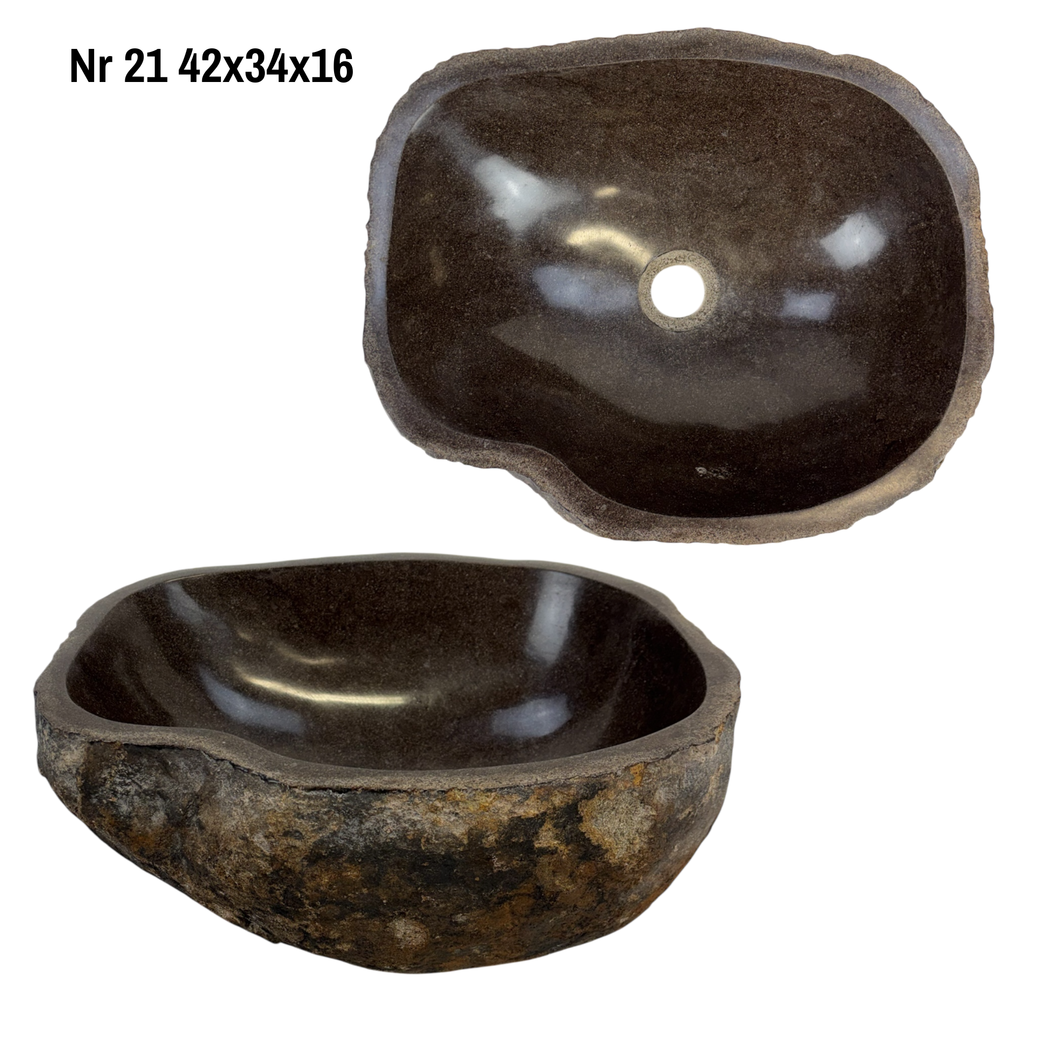 Lavabo en pierre naturelle - lavabo à poser pour salle de bain - unique - pierre de rocher solide