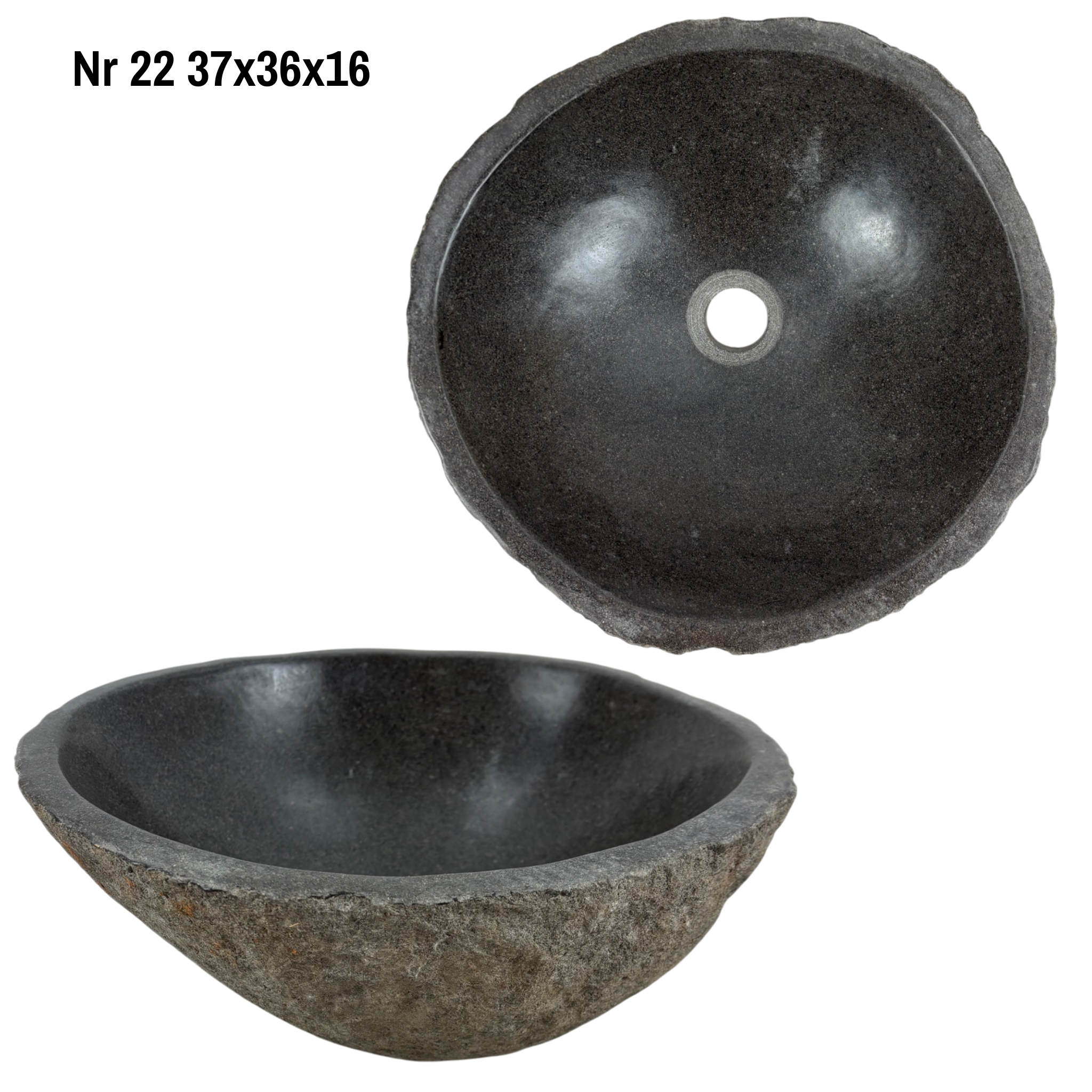 Natural stone washbasin - bathroom toilet countertop washbasin wash bowl - unique - boulder stone solid 