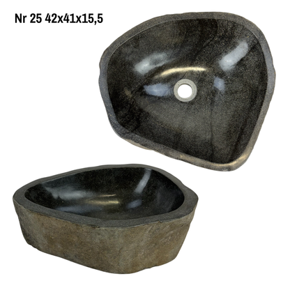 Lavabo en pierre naturelle - lavabo à poser pour salle de bain - unique - pierre de rocher solide