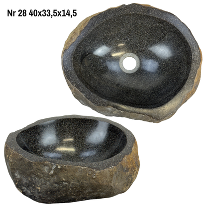 Lavabo en pierre naturelle - lavabo à poser pour salle de bain - unique - pierre de rocher solide