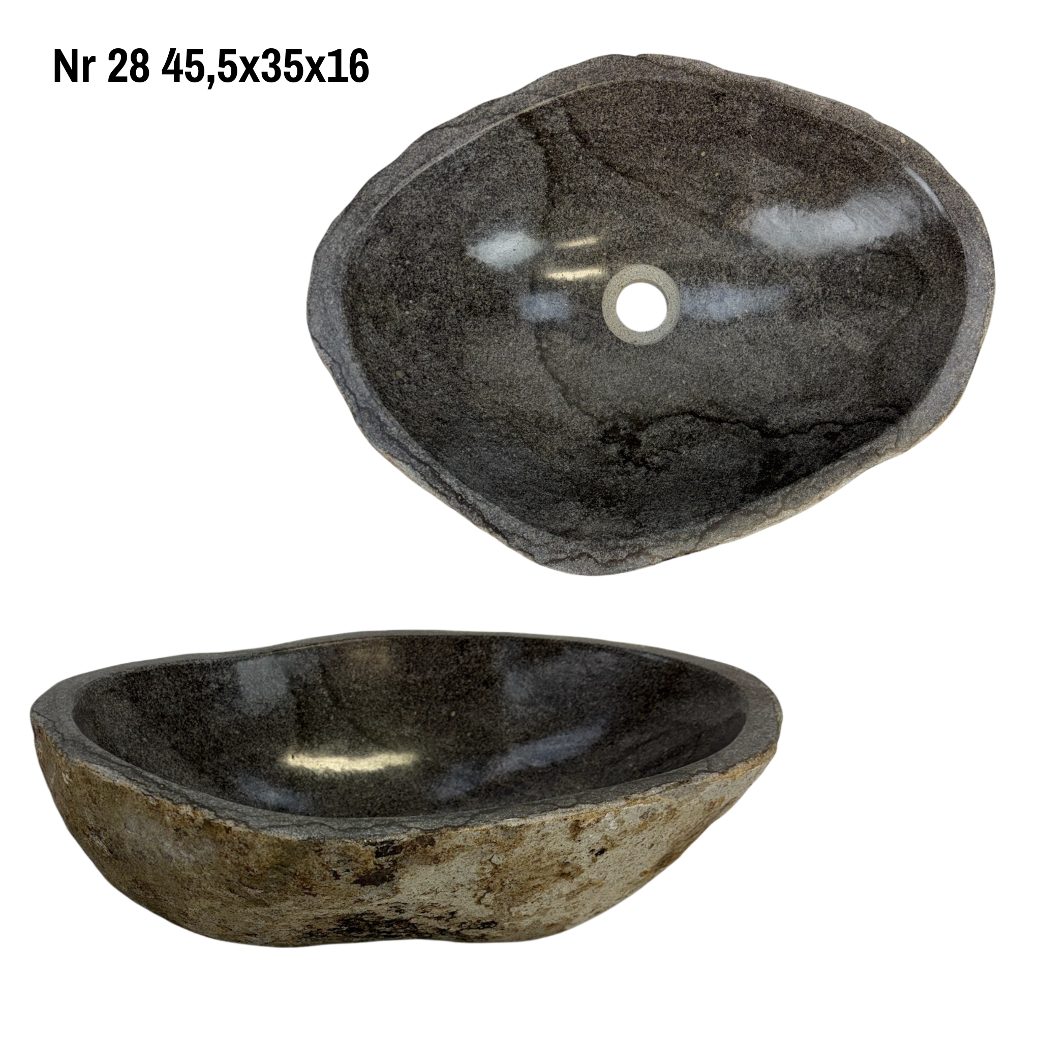 Lavabo en pierre naturelle - lavabo à poser pour salle de bain - unique - pierre de rocher solide