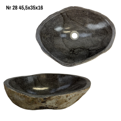 Lavabo en pierre naturelle - lavabo à poser pour salle de bain - unique - pierre de rocher solide