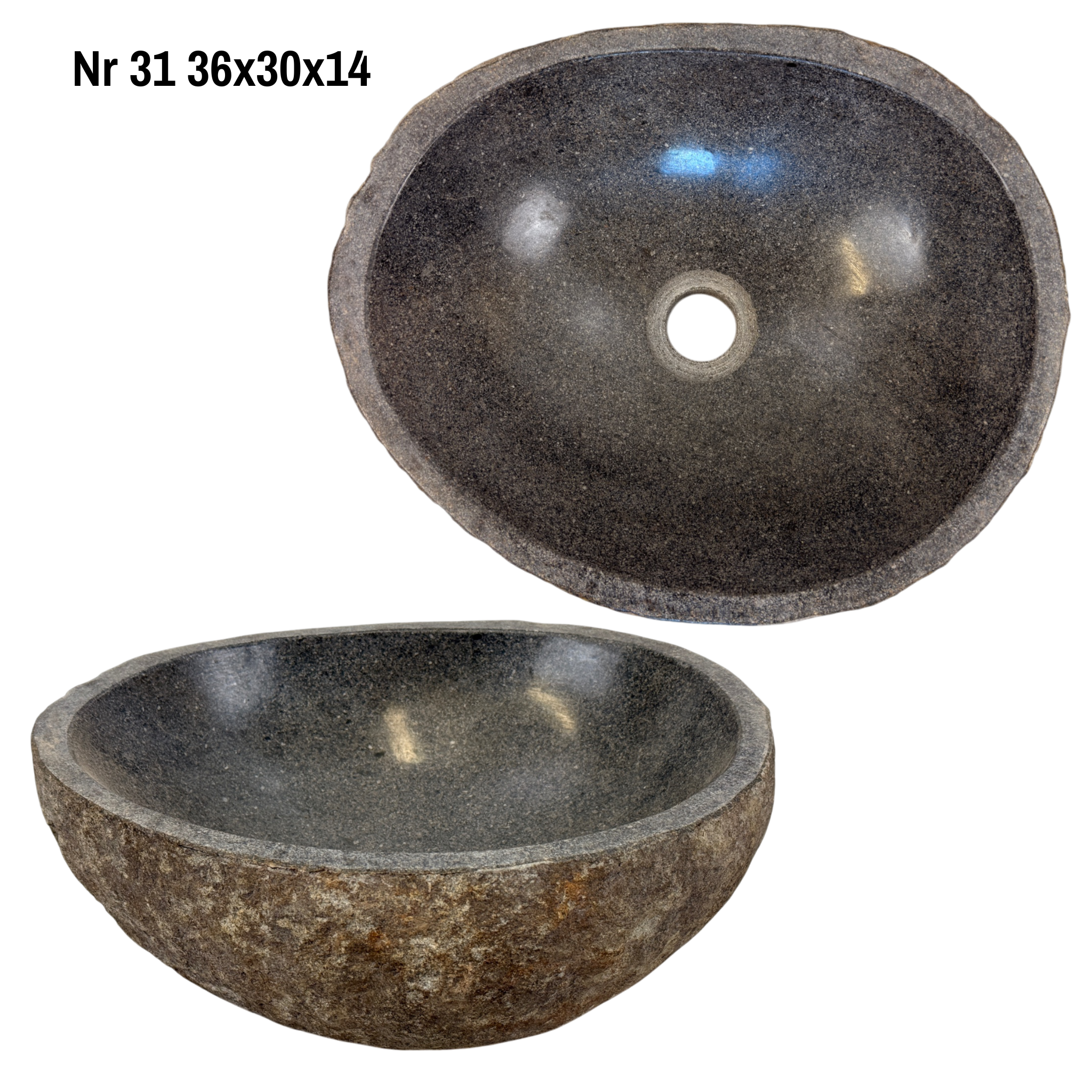 Natural stone washbasin - bathroom toilet countertop washbasin wash bowl - unique - boulder stone solid 