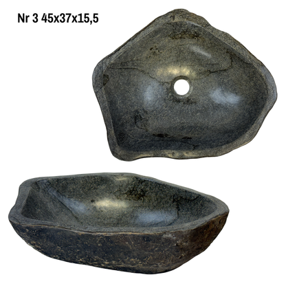 Lavabo en pierre naturelle - lavabo à poser pour salle de bain - unique - pierre de rocher solide