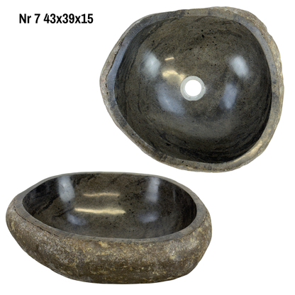 Lavabo en pierre naturelle - lavabo à poser pour salle de bain - unique - pierre de rocher solide