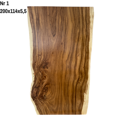 Table à manger en bois massif bord d'arbre naturel - table en bois massif de suar pièces uniques plateau de table