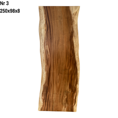 Table à manger en bois massif bord d'arbre naturel - table en bois massif de suar pièces uniques plateau de table