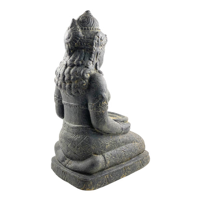 Dewi Sri Stone Statue Lava Sand Bowl Approx. 50 cm Sitting Garden Sculpture Cast Figure