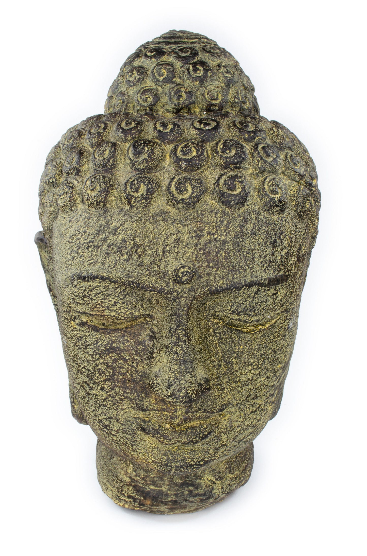 Buddha Head Stone 30cm Sculpture Statue Stone Figure Decorative Stone Mixture - For Indoor Use