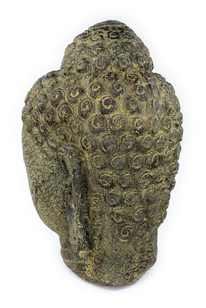 Buddha Head Stone 30cm Sculpture Statue Stone Figure Decorative Stone Mixture - For Indoor Use