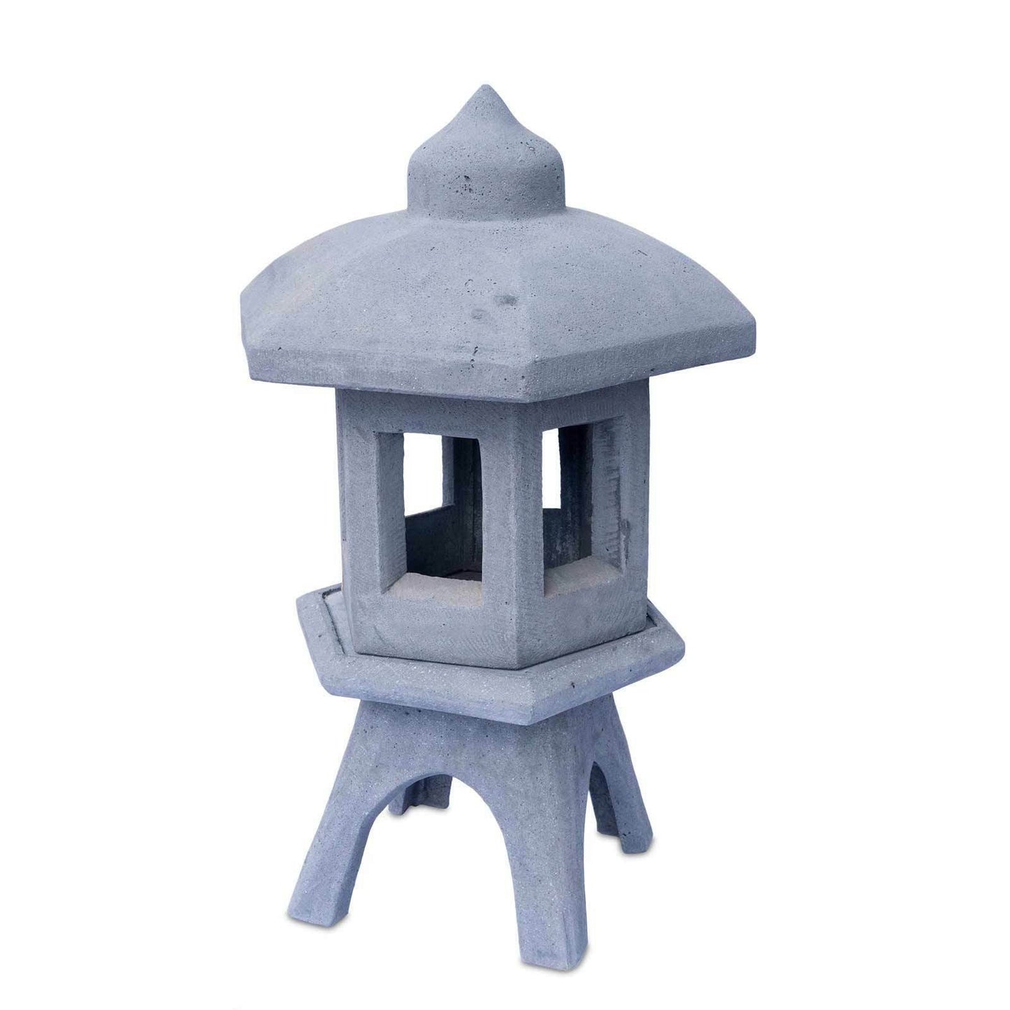 Garden lantern 3 pieces approx. 80cm stone mixture gray stone lantern Japan weatherproof