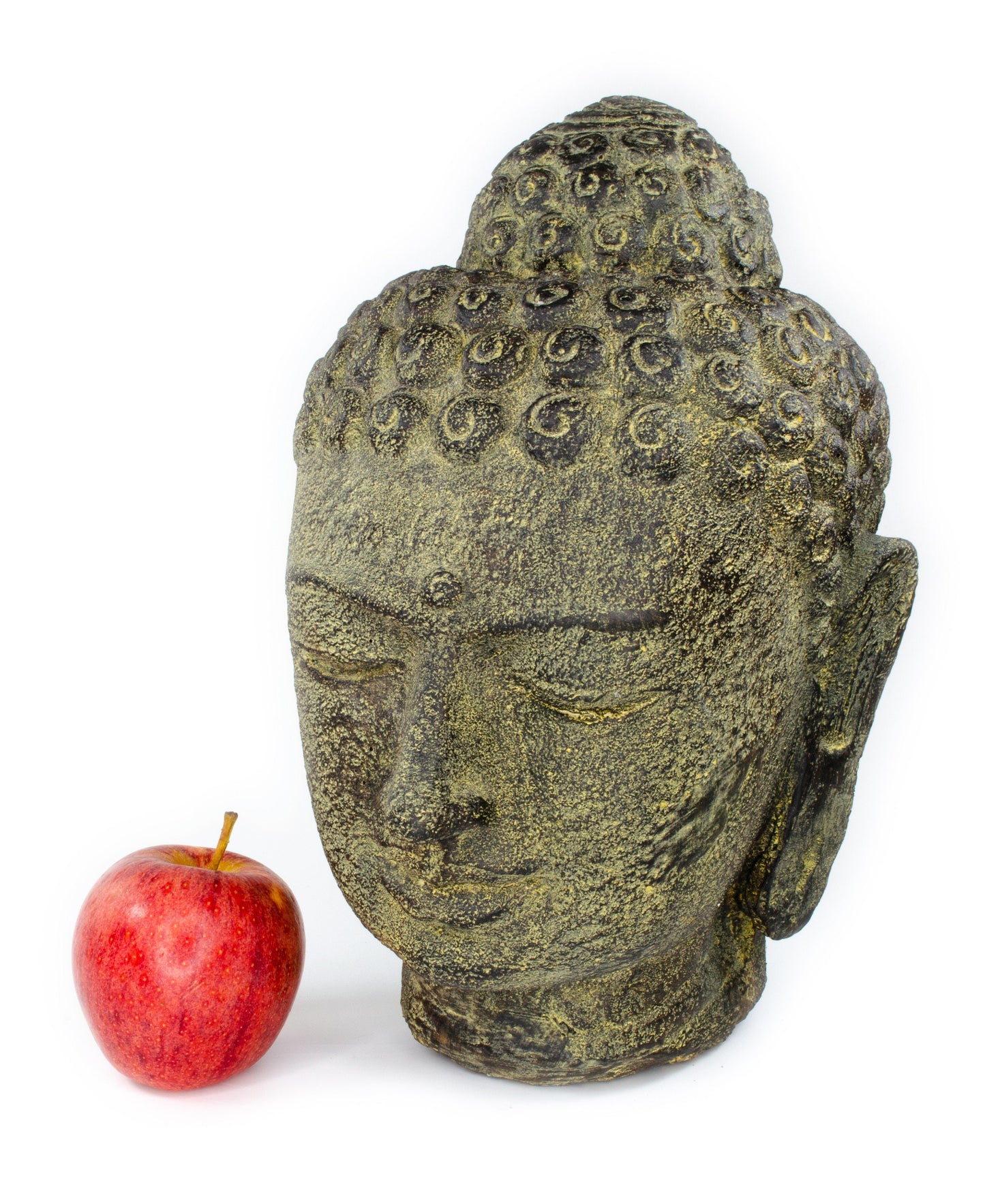 Buddha Head Stone 30cm Sculpture Statue Stone Figure Decorative Stone Mixture - For Indoor Use