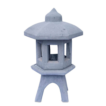 Garden lantern 3 pieces approx. 80cm stone mixture gray stone lantern Japan weatherproof