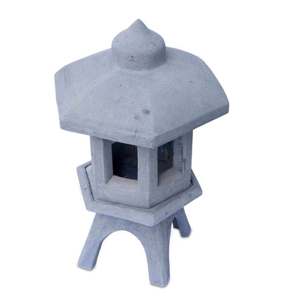 Garden lantern 3 pieces approx. 80cm stone mixture gray stone lantern Japan weatherproof
