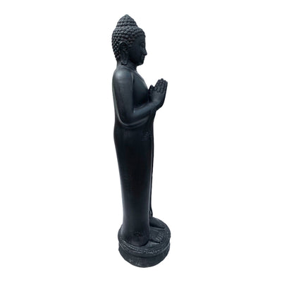 Buddha Statue - Garden Decoration Room Decoration - Cast Stone Figure Weatherproof - Lava-Sand Stone Mixture - 120 cm high