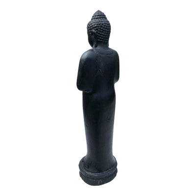 Buddha Statue - Garden Decoration Room Decoration - Cast Stone Figure Weatherproof - Lava-Sand Stone Mixture - 120 cm high