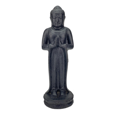 Standing Buddha - Garden Decoration - Cast Stone Figure Weatherproof - Lava-Sand Stone Mixture - 50x16x14 cm