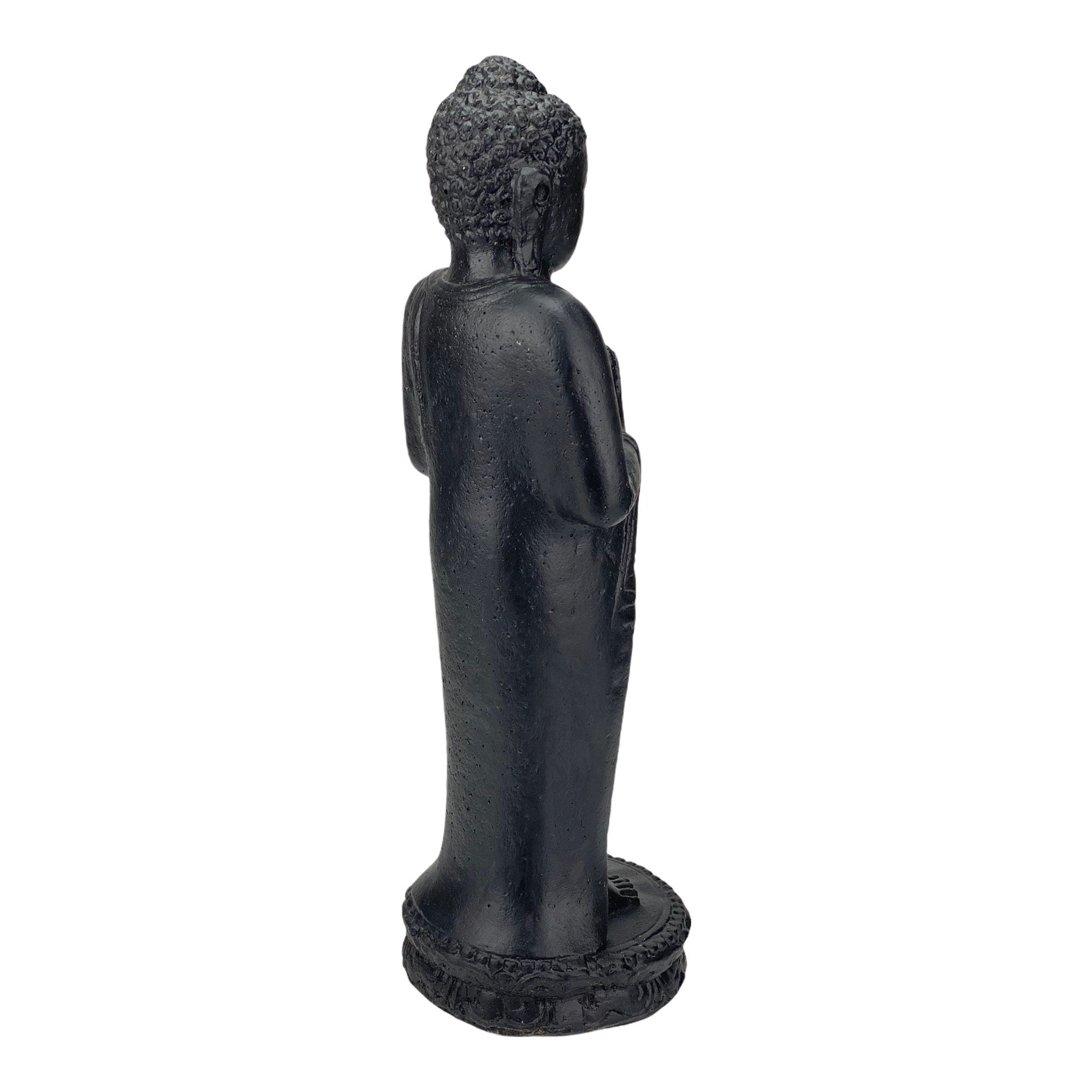 Standing Buddha - Garden Decoration - Cast Stone Figure Weatherproof - Lava-Sand Stone Mixture - 50x16x14 cm