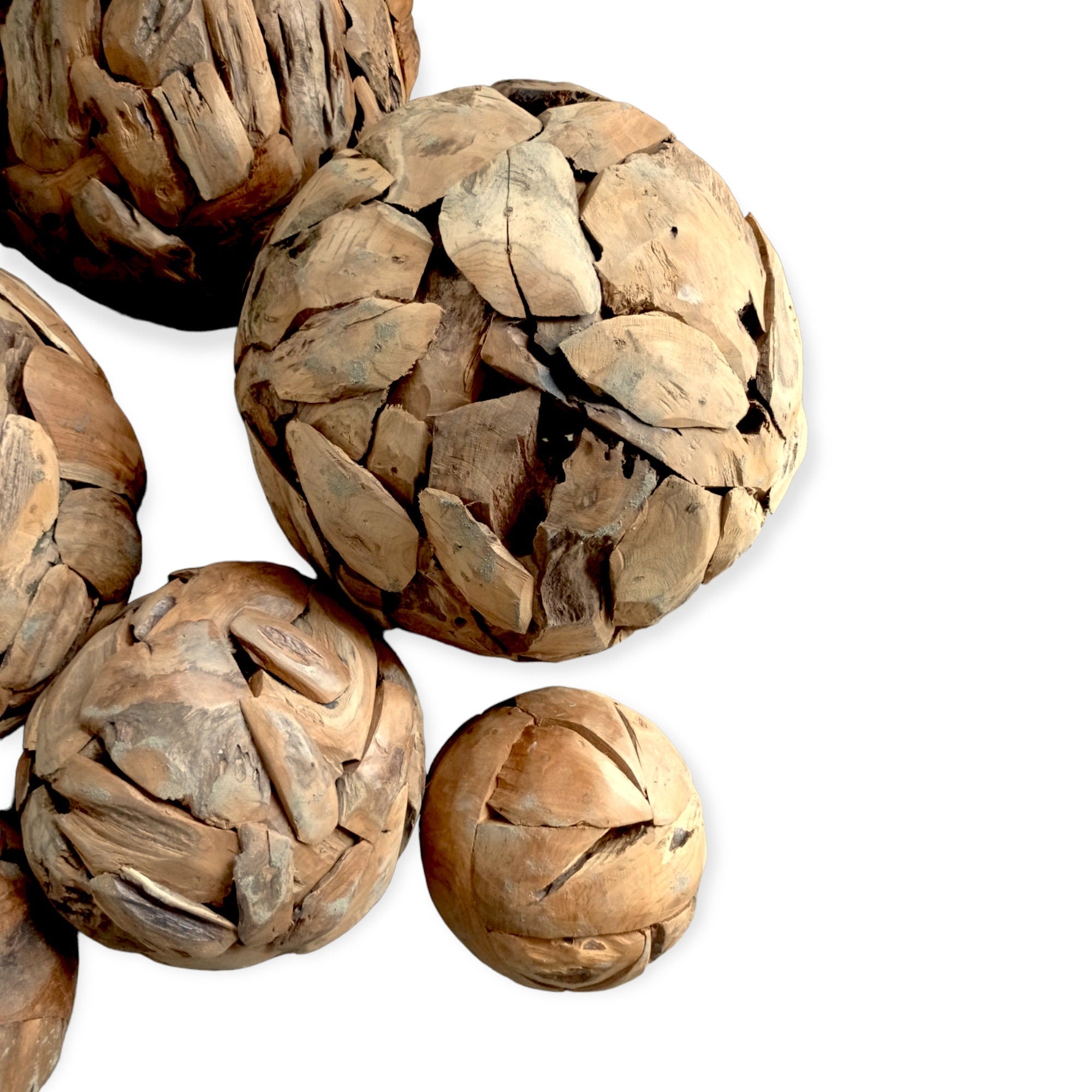 Root Wood Ball - Garden Indoor and Outdoor Decoration - Recycled and Handmade - Teak Wood - 30, 40 and 60 cm