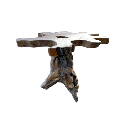 Root wood table - furniture indoor living room flower stool - handmade - solid natural teak - approx. 74x97x99 cm