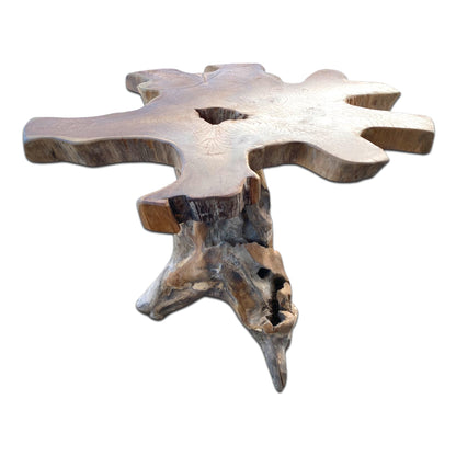 Root wood table - furniture indoor living room flower stool - handmade - solid natural teak - approx. 74x97x99 cm
